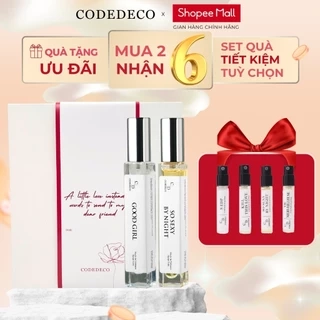 02 chai tinh dầu nước hoa CODEDECO 10ml dạng xịt + 4 vial 2.5 mùi ngẫu nhiên