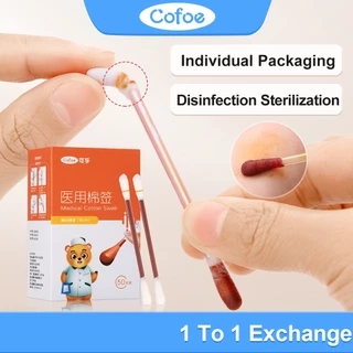 Cofoe 50 Tăm bông iodophor y tế khử trùng dùng một lần chăm sóc sơ cứu