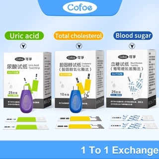 Dải kiểm tra đường huyết Cofoe Cholesterol Uric Acid cho màn hình thử nghiệm đa chức năng 3 trong 1 với Lancet miễn phí