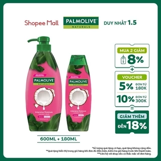 Bộ 2 Dầu gội Palmolive kèm xả 2-trong-1 chiết xuất Sữa dừa và Keratin kết hợp quả ô liu 600ml