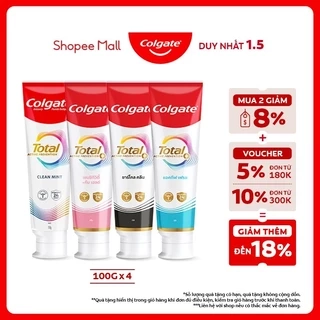 Bộ 4 Kem đánh răng Colgate Total sạch sâu bảo vệ, ngăn ngừa 8 vấn đề răng miệng 150g/ tuýp