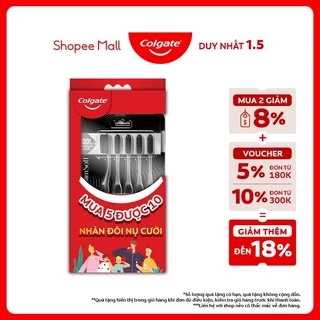 Combo 5 Bàn chải Colgate SlimSoft Charcoal than hoạt tính kháng khuẩn