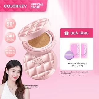 COLORKEY SPF50+ Cushion Chống Nắng Kẻ Ô Hồng, Mỏng Nhẹ Giữ Lớp Make-up Lâu Trôi, 11g