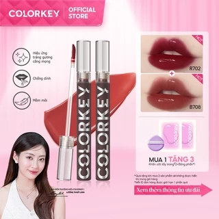 COMBO - Colorkey Airy Series Mirror lip Gloss, Hoàn thiện bóng và chống chuyển, son môi