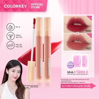 COMBO -Son COLORKEY Watery Matte Lip Tint, Son môi dạng lỏng trang điểm môi chống thấm và mờ