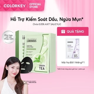 Mặt Nạ Trà Xanh 1 Hộp 10 Miếng Mặt Nạ Giấy COLORKEY LUMINOUS BHA Hỗ Trợ Giảm Dầu Mụn 25ml/miếng