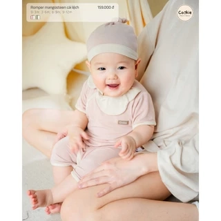 Bộ Liền Thân COOKIE, Romper Mangosteen Măng Cụt CÀI LỆCH Chất Bamboo Cho Bé Từ 0 Đến 12 Tháng 2025
