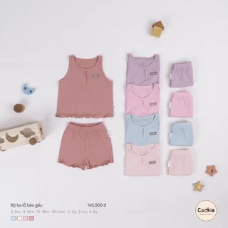 Bộ Quần Áo Trẻ Em COOKIE, Bộ Ba Lỗ Bèo Gấu Cho Bé từ 6 Tháng Đến 5 Tuổi 2025