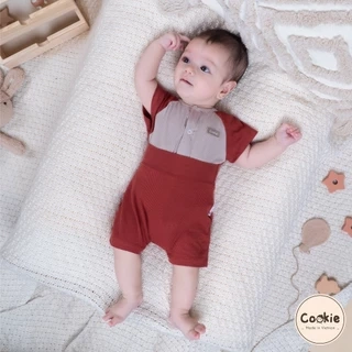 Bộ Sơ Sinh Cộc Tay COOKIE, Bộ Sơ Sinh Vai Dơi Cài Giữa Cho Bé Size Từ 0 Đến 9 Tháng