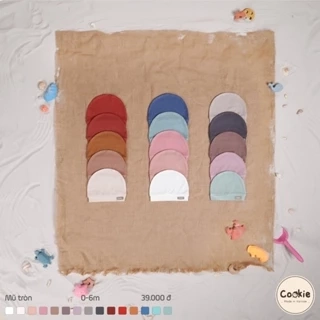Mũ Cho Bé Sơ Sinh COOKIE, Mũ Tròn Sơ Sinh Size Từ 0 Đến 6 Tháng