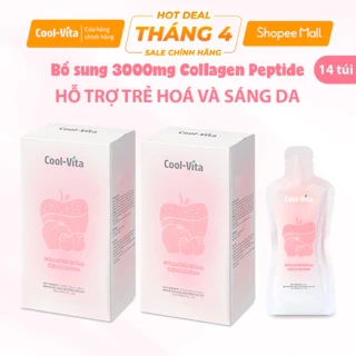 Combo 2 Hộp Nước Uống Collagen Peptide 3000mg Coolvita Hỗ Trợ Trẻ Hóa Sáng Da, Cải Thiện Sức Khỏe Tóc Móng
