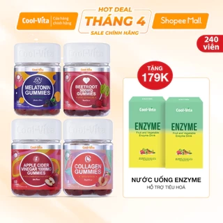 Combo Kẹo Dẻo Giấm Táo, Kẹo Dẻo Collagen , Kẹo Dẻo Melatonin, Kẹo Dẻo Củ Dền Coolvita - Tặng 2 Hộp Enzyme