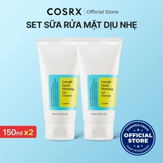 Set 2 sữa rửa mặt Good morning COSRX độ ph thấp dạng gel chiết xuất trà xanh - 150ml/tuýp