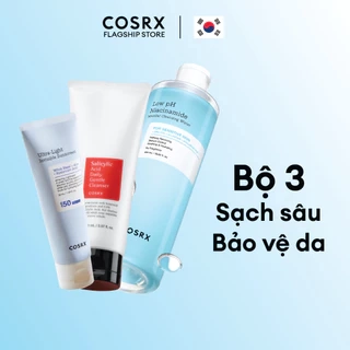 Bộ 3 Làm sạch-Bảo vệ da: SRM Salicylic Acid 150mL-Tẩy trang Niacinamide 400ml-Kem chống nắng Ultra-light
