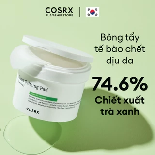 Bông Tẩy Tế Bào Chết Hoá Học Dịu Da (0.25 % PHA, Trà Xanh) COSRX One Step Green Calming Pad 70 Miếng