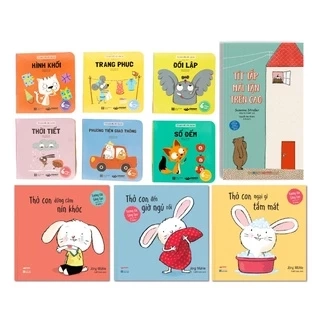 Sách - Combo boardbook bồi cứng thiết kế riêng cho trẻ 0-3 tuổi - Crabit Kidbooks