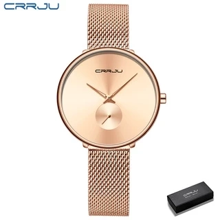 Đồng Hồ CRRJU 2165 Chống Nước Cho Nữ Bằng Thép Không Gỉ Kiểu Dáng Sang Trọng Thời Trang Giản Dị