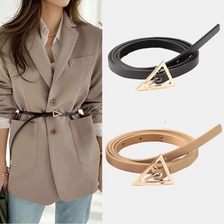 Aijolen Thắt Lưng Khóa Tam Giác Bằng Kim Loại Thời Trang Cho Nữ
