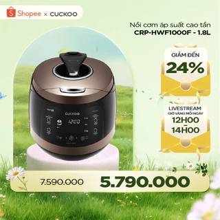 Nồi cơm áp suất cao tần Cuckoo 1.8L CRP-HWF1000F thiết kế sang trọng - Bảo hành 2 năm