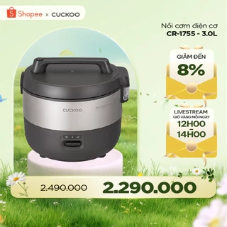 Nồi Cơm Điện Cuckoo 3 lít CR-1755- Lòng nồi chống dính- Hàng chính hãng- Bảo hành 2 năm