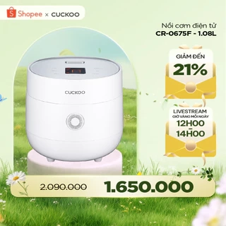 Nồi cơm điện tử CUCKOO CR-0675F phiên bản quốc tế 1,08 lít- Lòng nồi chống dính - Hàng chính hãng