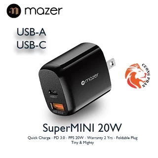 Củ Sạc Nhanh 20W MAZER Super Mini PD 3.0 UBS-C USB-A