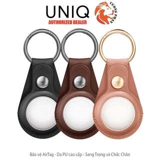 Móc Chìa Khóa Kèm Ốp Da Bảo Vệ AirTag Cao Cấp UNIQ - Hàng Chính Hãng