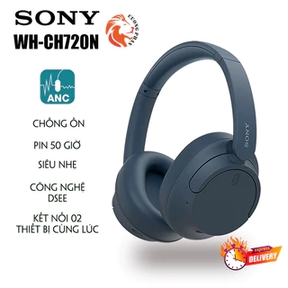Tai Nghe Chụp Tai Chống Ồn Chủ Động Sony WH-CH720N, Âm Bass Mạnh Mẽ, Pin 50H - Nhẹ Và Đeo Thoải Mái