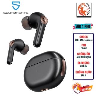 Tai nghe True Wireless SoundPEATS Air4 Pro Mẫu 2024 APTX Lossless | APTX Voice 6Mic | Bluetooth 5.3