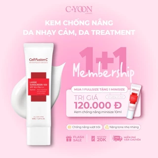 Kem chống nắng cho da nhạy cảm Cell Fusion C Laser Sunscreen 100 SPF50+ PA++++ bảo vệ da khỏi tia UV 50ml