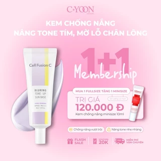 Kem chống nắng nâng tone tím Cell Fusion C Blurring Tone-Up Sun Base SPF50+ PA++++ 40ml che khuyết điểm, mờ lỗ chân lông