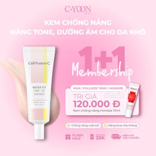 Kem chống nắng nâng tone tự nhiên Cell Fusion C Water Fit Tone-Up Sun Base SPF50+ 40ml dưỡng ẩm nâng tông căng bóng
