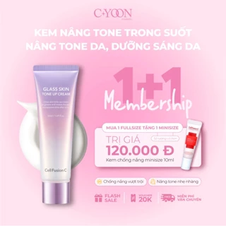 Kem dưỡng nâng tone Cell Fusion C Glass Skin Tone Up Cream 50ml kem lười dưỡng trắng và cấp ẩm mỏng nhẹ như nước