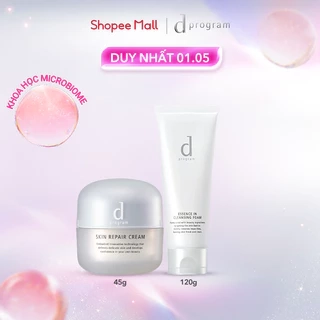 Combo làm sạch và phục hồi dProgram Essence Cleansing Foam 120g và Skin Repair Cream 45g