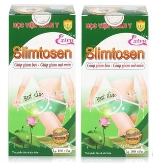 Bộ 2 Hộp Giảm Cân An Toàn Từ Lá Sen Slimtosen Extra Học Viện Quân Y Việt Nam (100 Viên/ Hộp)- Hàng chính hãng