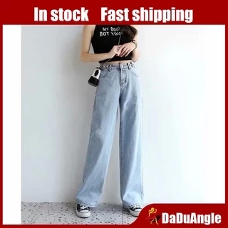 Daduhey Quần Jeans Dài Lưng Cao Plus Size Cho Nữ