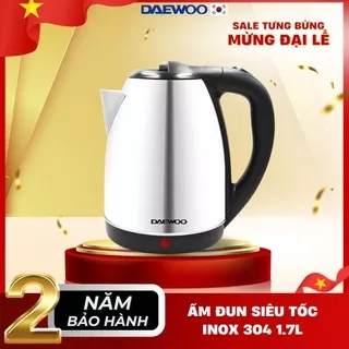 Ấm siêu tốc inox 304 cao cấp đảm bảo an toàn 1.8L Daewoo DWK-S1805 đế xoay 360 độ  - Hàng chính hãng BH 2 năm