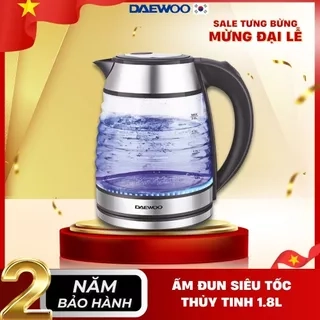 Ấm siêu tốc thủy tinh cao cấp 1.7L Daewoo DWK-GL1803 thiết kế vỏ sò đèn LED độc đáo  - Hàng chính hãng BH 2 năm