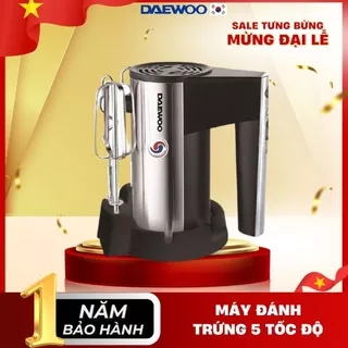 Máy đánh trứng Daewoo DWHM-831S với 5 tốc độ, công suất 250W kèm 4 que inox, bảo hành 12 tháng