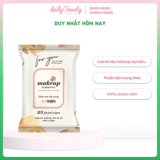 Khăn tẩy trang ECOWIPES Facial Cleansing Towelettes Makeup Remover, 25 Tờ/ Gói - Daily Beauty