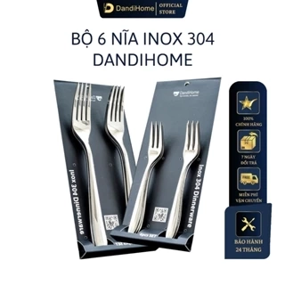 Bộ 6 nĩa inox 304 DandiHome cao cấp, sang trọng, tinh tế
