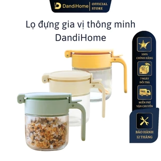 Lọ đựng gia vị, hũ đựng gia vị thủy tinh và nhựa PP DandiHome có thìa thông minh