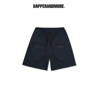 Quần Short Dù DAPPERANDMORE Nylon Cargo Tech Olive Phối 2 Túi Hộp Kèm Khoá Kéo - Black