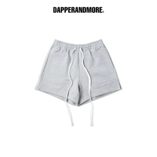 Quần Short Nỉ DAPPERANDMORE Embroidered Logo Thêu Logo 100% Cotton 450GSM  - Black