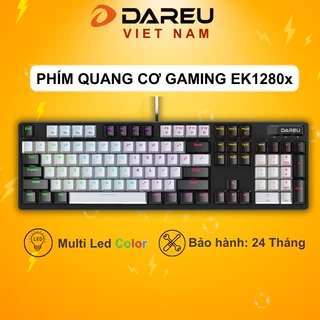 Bàn phím quang cơ DAREU EK1280X BLACK-GREY (WATERPROOF, Optical switch, MULTI LED)