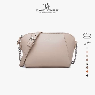 Túi đeo chéo DAVID JONES bằng da pu phối dây xích thời trang mùa xuân cho nữ