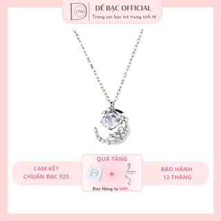 Bộ Trang Sức Bạc 925 Moonstone DẾ BẠC Đá Ánh Trăng Lấp Lánh Quà Tặng Bạn Gái Người Yêu D4426