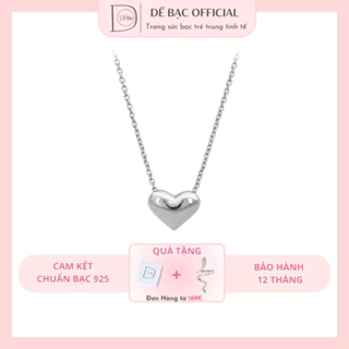 Dây chuyền bạc 925 mặt tim phồng xinh xắn trẻ trung Dế Bạc – D4302