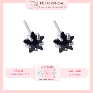 Khuyên Tai Bạc DẾ BẠC 925 Nụ Sao Nhỏ Đính Pha Lê Lấp Lánh Xinh Xắn K2235