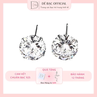 Khuyên Tai Bạc Nữ DẾ BẠC Nụ Tròn Đính Đá Lấp Lánh Bông Tai Bạc 925 Xinh Xắn K3006-K3007